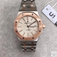 Audemars Piguet Royal Oak Two-Tone Rose Gold White Dial Automatic Movement Stainless Steel Mens Watch AU3587420