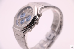 Audermars Piguet Royal Oak U1 Factory 41MM Quartz Chronograph Rose Gold Case Gray&Blue Face Mens Watch AU36066600