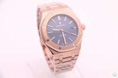 Audermars Piguet Royal Oak Rose Gold Blue Dial 41MM Engraved Automatic Movement Mens Watch AU3586160