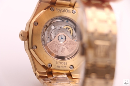 Audermars Piguet Royal Oak 18K Gold Black Dial 41MM Engraved Automatic Movement Mens Watch AU3586360