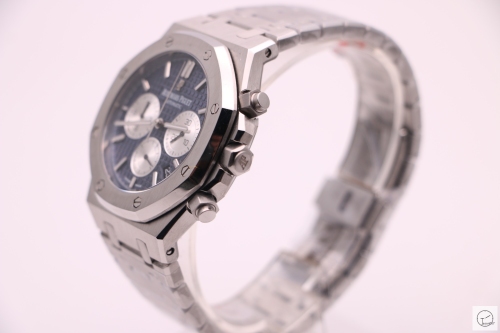 Audermars Piguet Royal Oak U1 Factory Blue Face 41MM Quartz Chronograph Mens Watch AU36066400