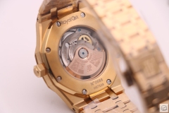 Audermars Piguet Royal Oak 18K Gold White Dial Sapphire 41MM Engraved Automatic Movement Mens Watch AU3586460