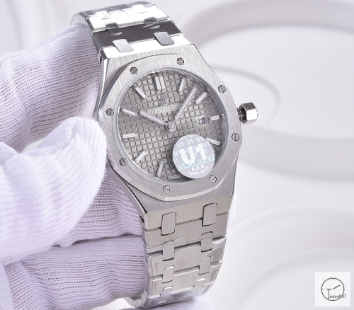 Audemars Piguet Royal Oak Women 34mm Quartz Silver Case Gray Dial AP Original Buckle Sapphire Watch AU26068000