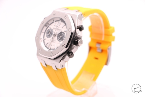 Audemars Piguet Royal Oak Offshore 42mm Orange Rubber Quartz chronograph White Dial Ap Men's Watch AU26067680