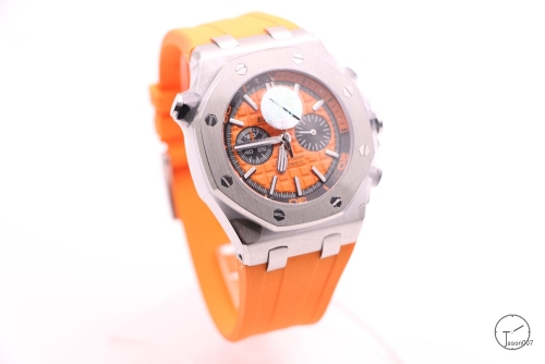 Audemars Piguet Royal Oak Offshore 42mm Orange Rubber Quartz chronograph Orange Dial Ap Men's Watch AU26067780