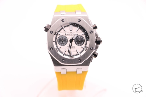 Audemars Piguet Royal Oak Offshore 42mm Orange Rubber Quartz chronograph White Dial Ap Men's Watch AU26067680