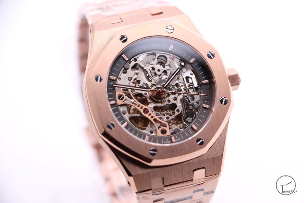 Audemars Piguet Royal Oak 18K Rose Gold Skeleton Dial Gray Automatic Movement Stainless Steel Mens Watch AU36067060