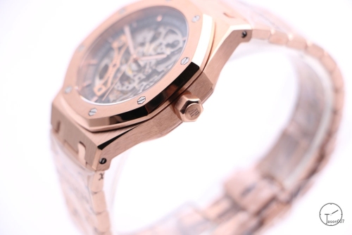 Audemars Piguet Royal Oak 18K Rose Gold Skeleton Dial Gray Automatic Movement Stainless Steel Mens Watch AU36067060