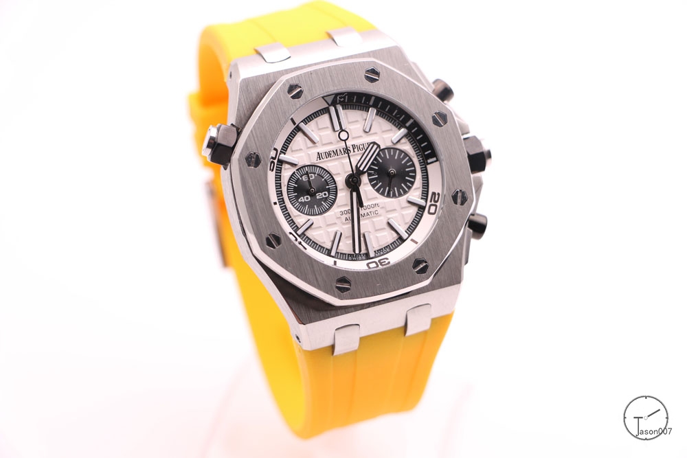 Audemars Piguet Royal Oak Offshore 42mm Orange Rubber Quartz chronograph White Dial Ap Men's Watch AU26067680