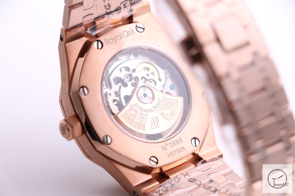 Audemars Piguet Royal Oak 18K Rose Gold Skeleton Dial Blue Automatic Movement Stainless Steel Mens Watch AU36067160