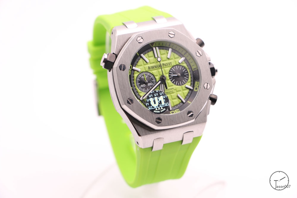 Audemars Piguet Royal Oak Offshore 42mm Green Rubber Quartz chronograph Green Dial Ap Men's Watch AU26067580