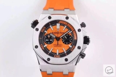 Audemars Piguet Royal Oak Offshore 42mm Orange Rubber Quartz chronograph Orange Dial Ap Men's Watch AU26067780