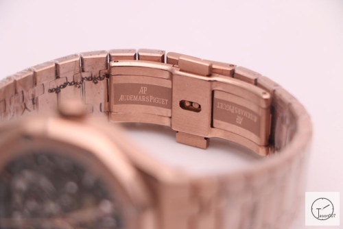 Audemars Piguet Royal Oak 18K Rose Gold Skeleton Dial Black Automatic Movement Stainless Steel Mens Watch AU36066960
