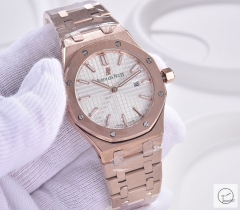 Audemars Piguet Royal Oak Women 34mm Quartz 18k Rose Gold Case White Dial AP Original Buckle Sapphire Watch AU26067620