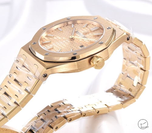 Audemars Piguet Royal Oak Women 34mm Quartz Gold Case Gold Dial AP Original Buckle Sapphire Watch AU26067120