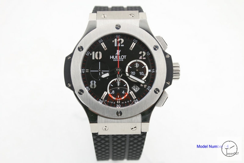 HUBLOT Big Bang 44 mm Steel Silver 7750 Automatic Chronograph Watch 301.SX.130.RX display date and chronograph Deployant Buckle Ruuber Men's watch HBG100012500