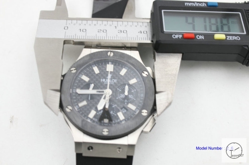 HUBLOT Big Bang Evolution 7750 Automatic Chronograph Black Carbon Fiber Dial Men's Stainless steel case with a black leather (rubber backed) strap Watch HBG100010500