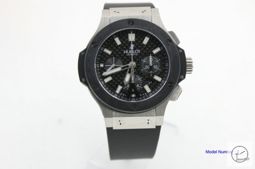 HUBLOT Big Bang Evolution 7750 Automatic Chronograph Black Carbon Fiber Dial Men's Stainless steel case with a black leather (rubber backed) strap Watch HBG100010500