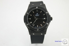 HUBLOT Classic Fusion Black CASE Smooth dial Automatic Movement Rubber Back Glass Auto Date Original clasp Men's 40mm Watch HUBP20000660