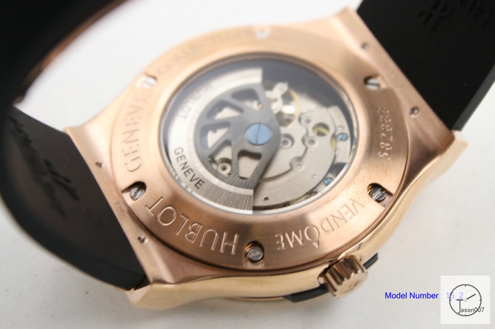 HUBLOT Classic Fusion Rose Gold Automatic Movement Black Checkered dial Rubber Back Glass Auto Date Original clasp Men's 40mm Watch HUBP20000380