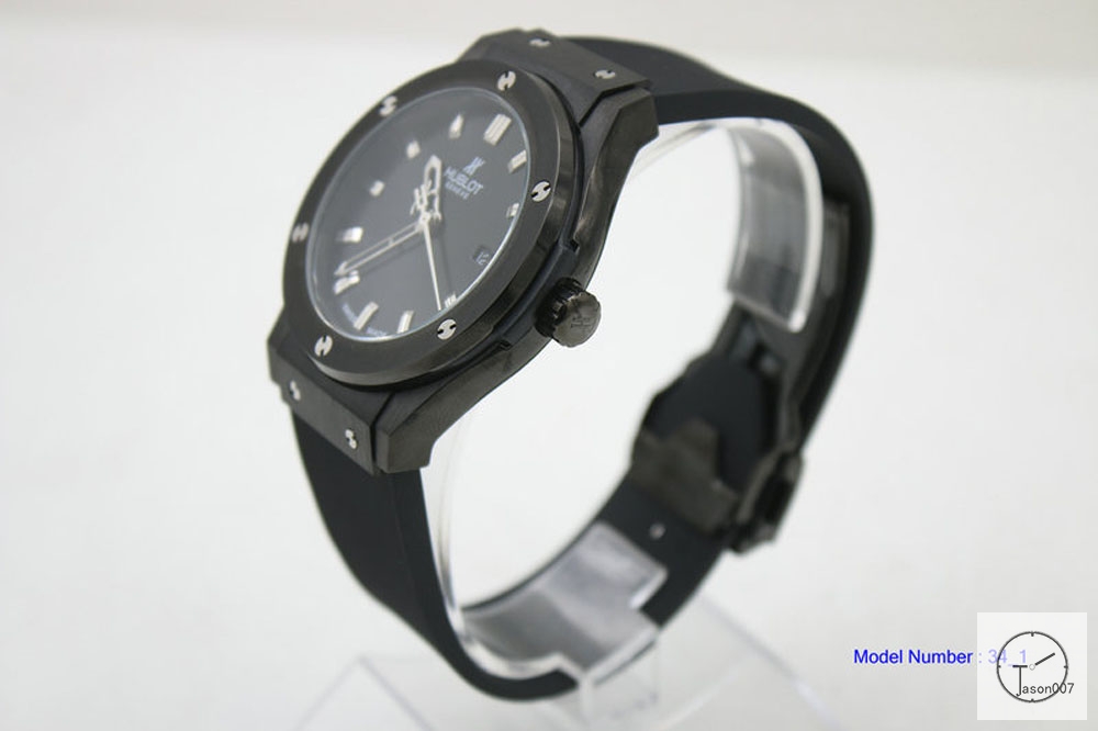 HUBLOT Classic Fusion Black CASE Smooth dial Automatic Movement Rubber Back Glass Auto Date Original clasp Men's 40mm Watch HUBP20000660