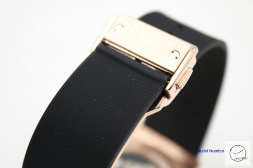 HUBLOT Classic Fusion Rose Gold Automatic Movement Black Checkered dial Rubber Back Glass Auto Date Original clasp Men's 40mm Watch HUBP20000380
