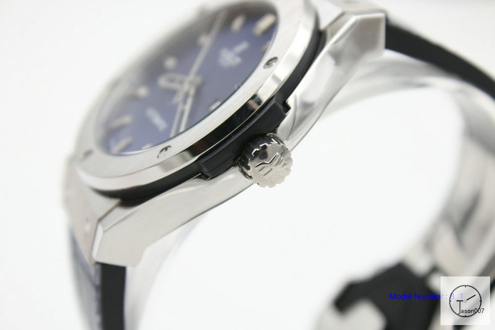 HUBLOT Classic Fusion 316L Stainless steel Automatic Movement Silver Case Blue Dial Leather&Ruuber Strap Back Glass Men's 40mm High Quatily Watch HUBP20000260