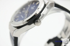 HUBLOT Classic Fusion 316L Stainless steel Automatic Movement Silver Case Blue Dial Leather&Ruuber Strap Back Glass Men's 40mm High Quatily Watch HUBP20000260
