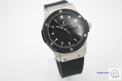 HUBLOT Classic Fusion Silverr Case Black Bezel Wavy dial Automatic Movement Rubber Back Glass Auto Date Original clasp Men's 40mm Watch HUBP20000860