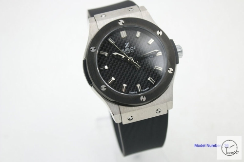 HUBLOT Classic Fusion Silverr Case Black Bezel Wavy dial Automatic Movement Rubber Back Glass Auto Date Original clasp Men's 40mm Watch HUBP20000860