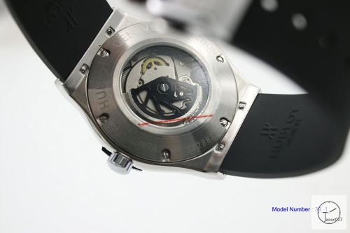 HUBLOT Classic Fusion Silver CASE Automatic Movement Ceramics Bezel Rubber Back Glass Auto Date Original clasp Men's 40mm Watch HUBP20001160