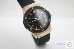 HUBLOT Classic Fusion Rose Gold Automatic Movement ceramics Bezel Rubber Back Glass Auto Date Original clasp Men's 40mm Watch HUBP20001060