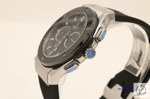 Hublot Classic Fusion Series VK Quartz Chronograph Silver Auto Date Rubber Black Dial 42mm Men's Watch HUBS200140