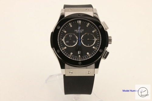 Hublot Classic Fusion Series VK Quartz Chronograph Silver Auto Date Rubber Black Dial 42mm Men's Watch HUBS200140