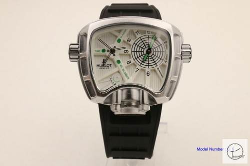 Hublot MASTERPIECE Series Quartz Silver Case White 48mm Dial Rubber Men's Watch HUBP1000760
