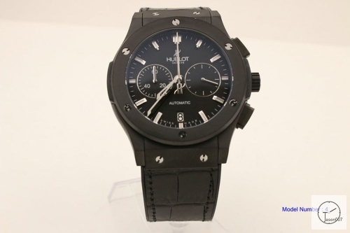 Hublot Classic Fusion Series VK Quartz Chronograph Black Auto Date Leather&amp;Rubber Black Dial 42mm Men's Watch HUBS200240