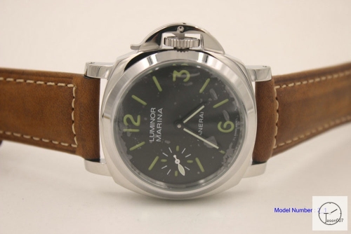 LUMINOR PANERAI Mens 42MM Brown Leather Strap Automatic Movement Glass Back PN4361820