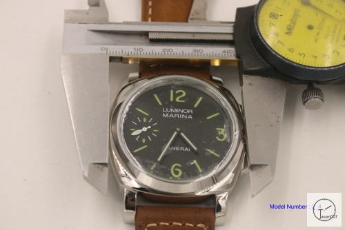 LUMINOR PANERAI Mens 42MM Brown Leather Strap Automatic Movement Glass Back PN4361820