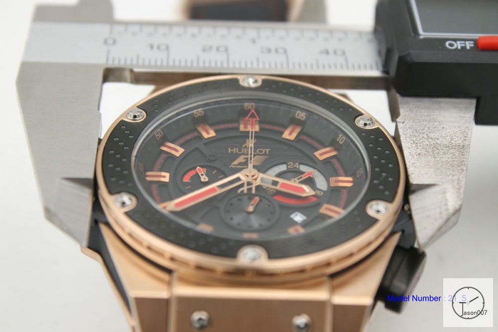 Hublot King Power F1 Big Bang Sapphire Glass Rose Gold Stainless steel Quartz chronograph Black Rubber Strap Geneva Auot Date 46MM Men's Watch HUBS2002480