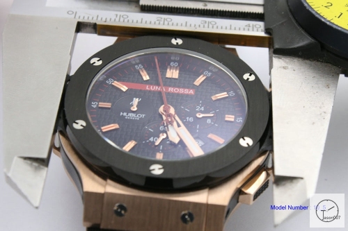 Hublot Big Bang LUNA ROSSA TUIGA 1909 Sapphire Rubber Rose Gold Case Quartz chronograph Black Rubber Strap Geneva Auot Date 42MM Men's Watch HUBS2001860