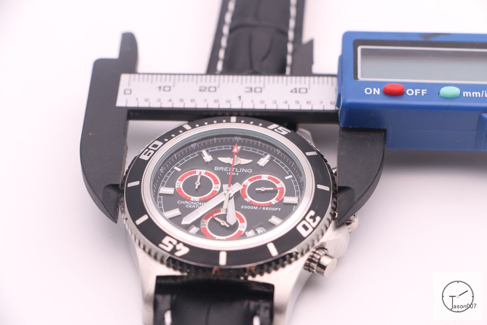 BREITLING 1884 CHRONOMAT Leather Black Quartz chronograph stainless steel 46mm Automatic calendar Men's watch BT2000160