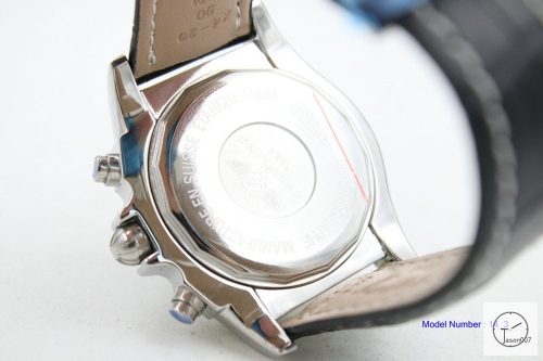 BREITLING 1884 CHRONOMAT Original clasp Quartz chronograph stainless steel Black Leather Strap 43mm Automatic calendar Men's watch BT2001060