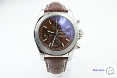 BREITLING 1884 CHRONOMAT Silver Case Brown Leather QUARTZ CHRONOGRAPHE Auto Date Men's watch BT2001460