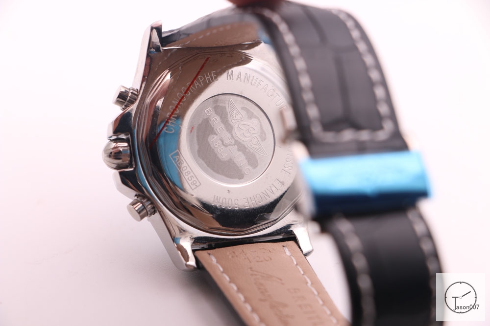 BREITLING 1884 CHRONOMAT Leather Black Quartz chronograph stainless steel 46mm Automatic calendar Men's watch BT2000160