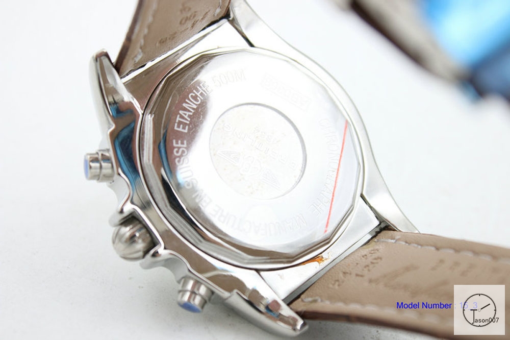 BREITLING 1884 CHRONOMAT White Luminous Dial Original clasp Quartz chronograph stainless steel Brown Leather Strap 43mm Automatic calendar Men's watch BT2001360