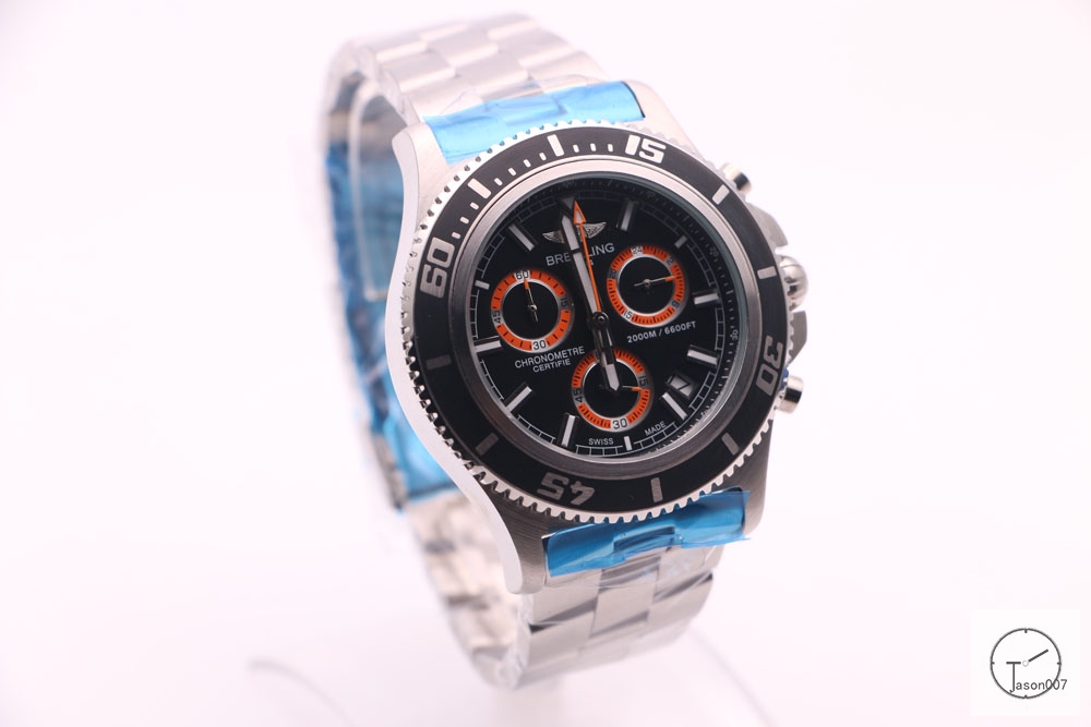 BREITLING 1884 CHRONOMAT Black Red Dial 2000M 6600FT Quartz chronograph stainless steel Strap 46mm Automatic calendar Men's watch BT200060