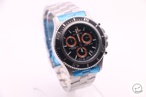BREITLING 1884 CHRONOMAT Black Red Dial 2000M 6600FT Quartz chronograph stainless steel Strap 46mm Automatic calendar Men's watch BT200060