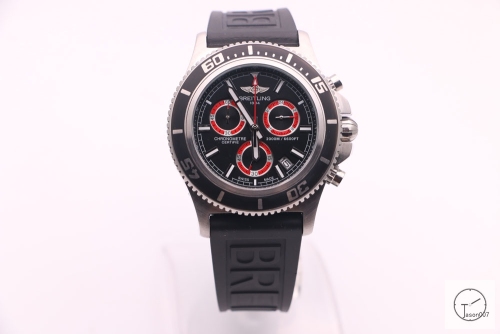 BREITLING 1884 CHRONOMAT Black Red Dial 2000M 6600FT Rubber Quartz chronograph stainless steel 46mm Automatic calendar Men's watch BT2000760
