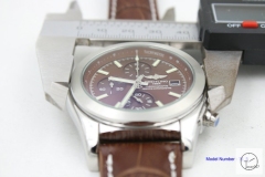 BREITLING 1884 CHRONOMAT Silver Case Brown Leather QUARTZ CHRONOGRAPHE Auto Date Men's watch BT2001460