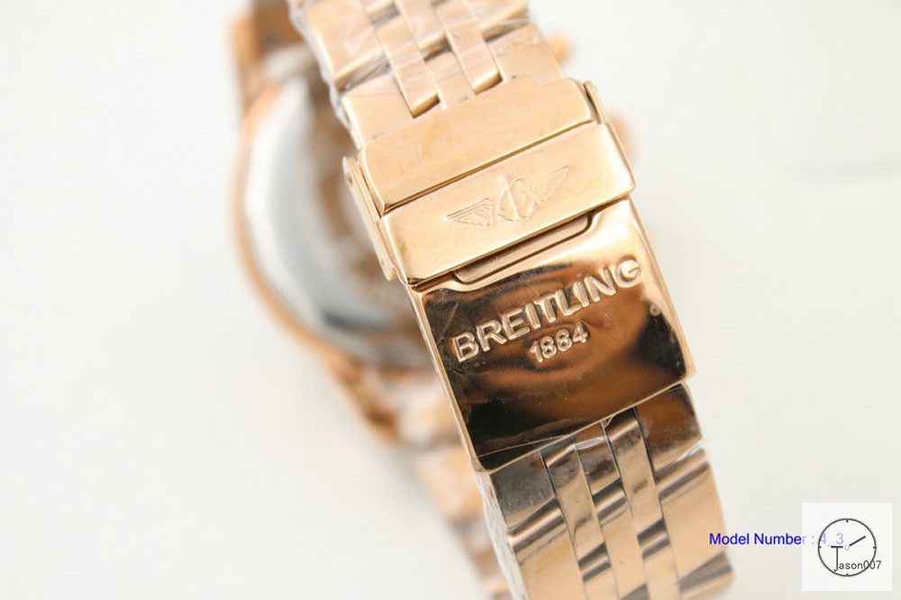 BREITLING TRANSOCEAN 44MM Quartz Movement Rose Gold Stop Watch Stainless Steel White dial BT2136540